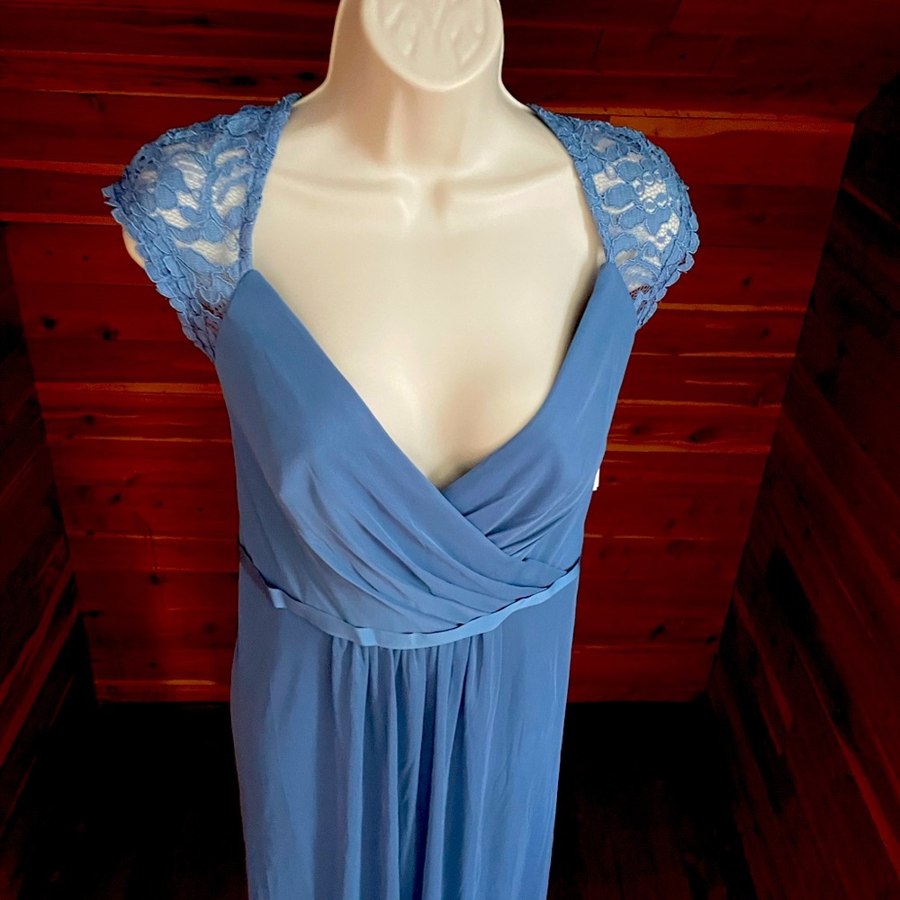 Steele blue David’s Bridal dress